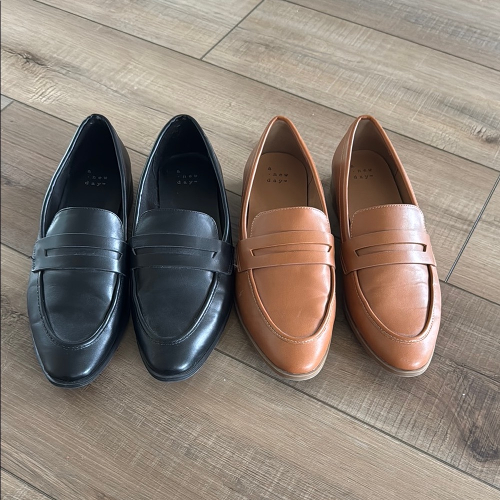 Black and Brown Leather Loafers